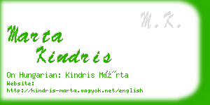 marta kindris business card